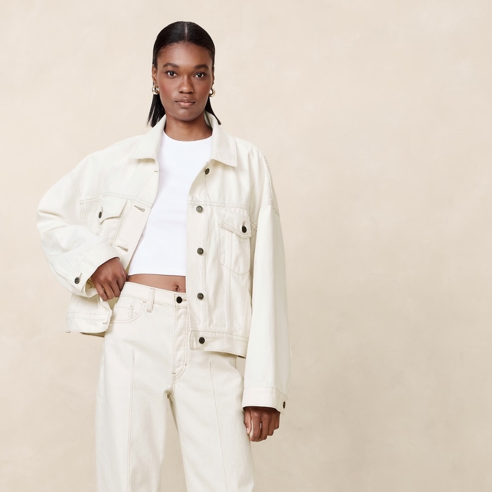Banana Republic Cream Jean Jacket